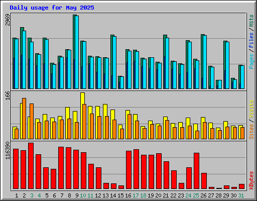 Daily usage for May 2025