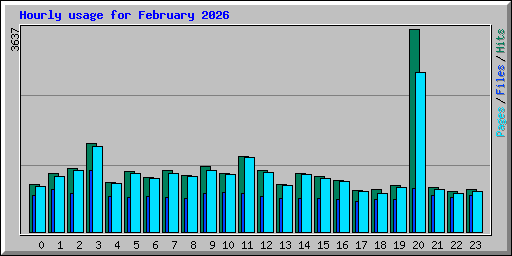 Hourly usage for February 2026